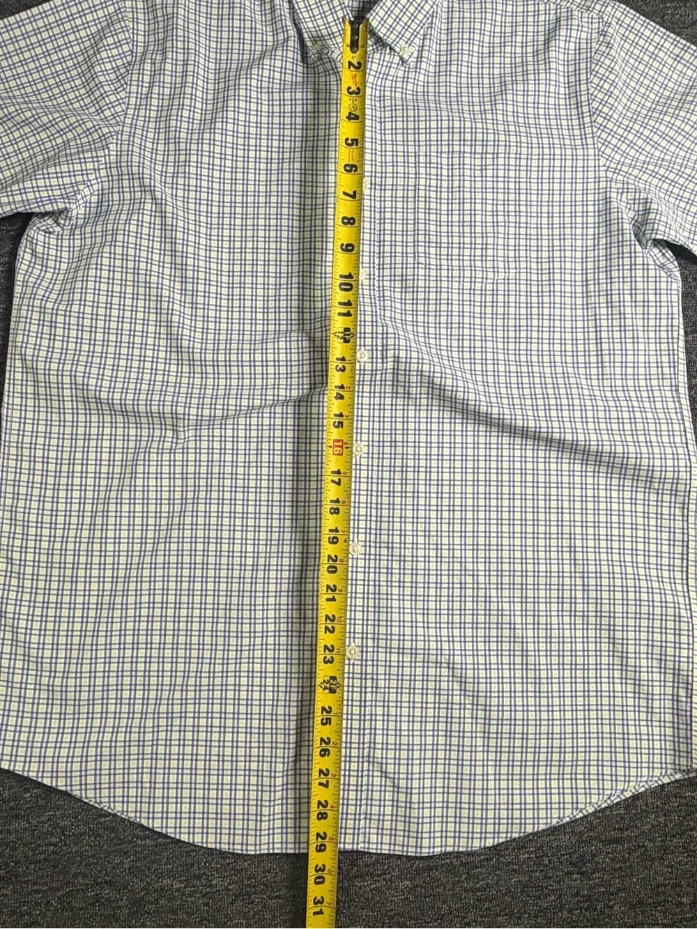 L.L. Bean Men’s Plaid Button-Down Shirt in White, Blue, and Light Green
